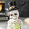 Glitzhome® 10" Lighted Halloween Resin Skull Reading Book Table Décor